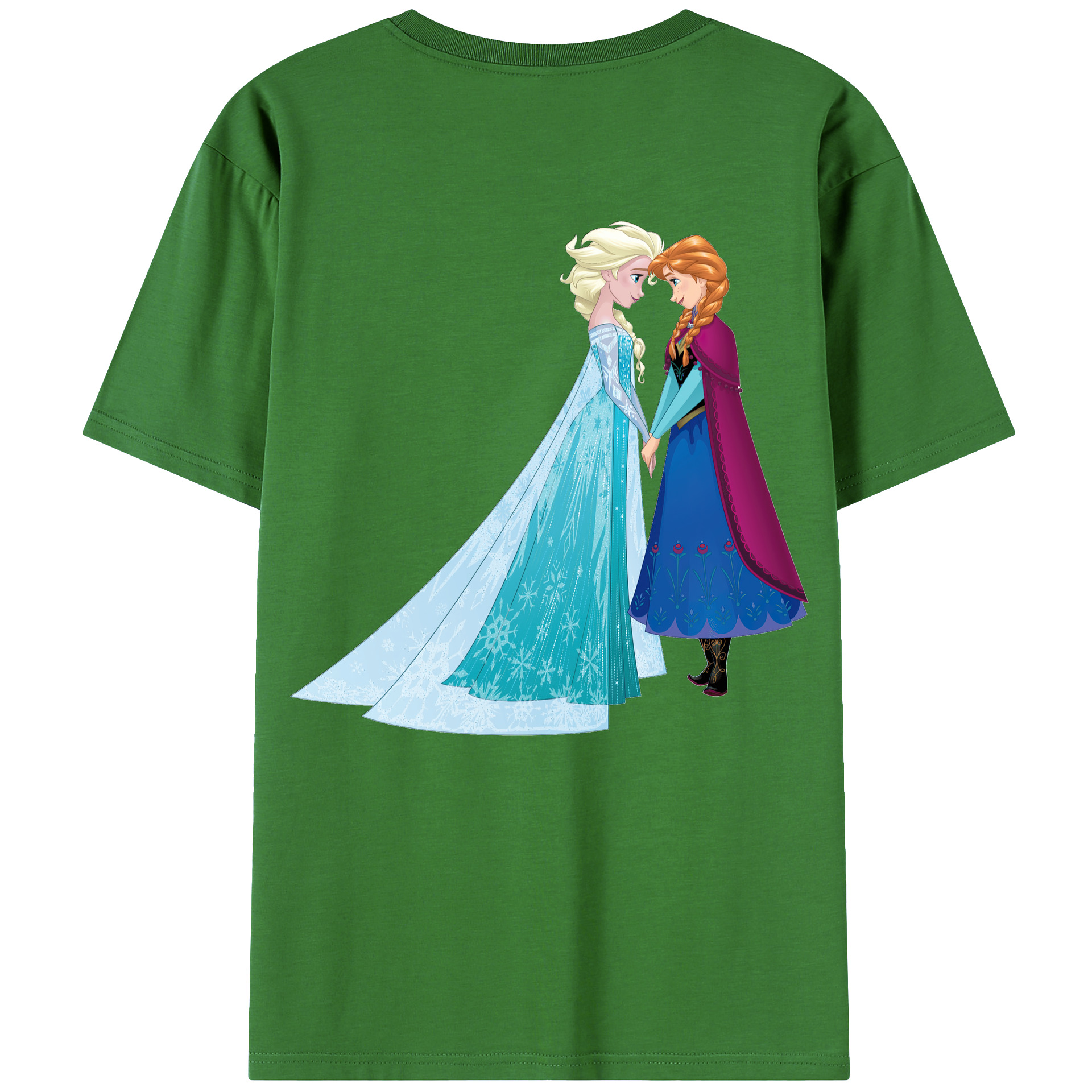 （画像用） アナと雪の女王 アンナ エルサ Frozen Anna Elsa レディース半袖Tシャツ(バックプリント)